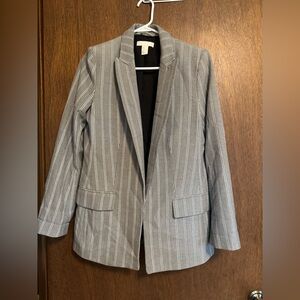 H&M Grey Pinstripe Open Blazer